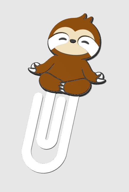 3D SLOTH Jumbo Paperclip