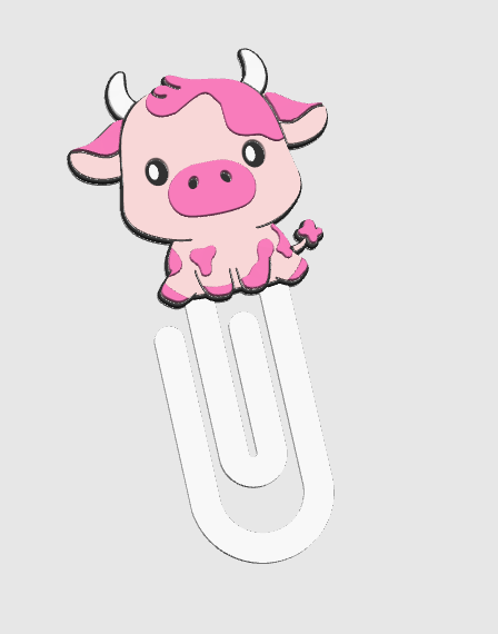 3D CUTESY COW Jumbo Paperclip