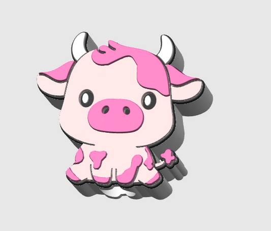 3D CUTESY COW STRAW TOPPER STANDARD or STANLEY