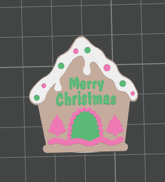 3D MERRY CHRISTMAS GINGY HOUSE STRAW TOPPER STANDARD