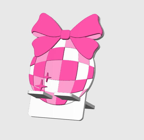 Bow Checkered Phone Holder | Cute 3D Printed Desk Stand
