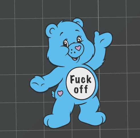 SWEAR BEAR 3D STRAW TOPPER STANDARD or STANLEY