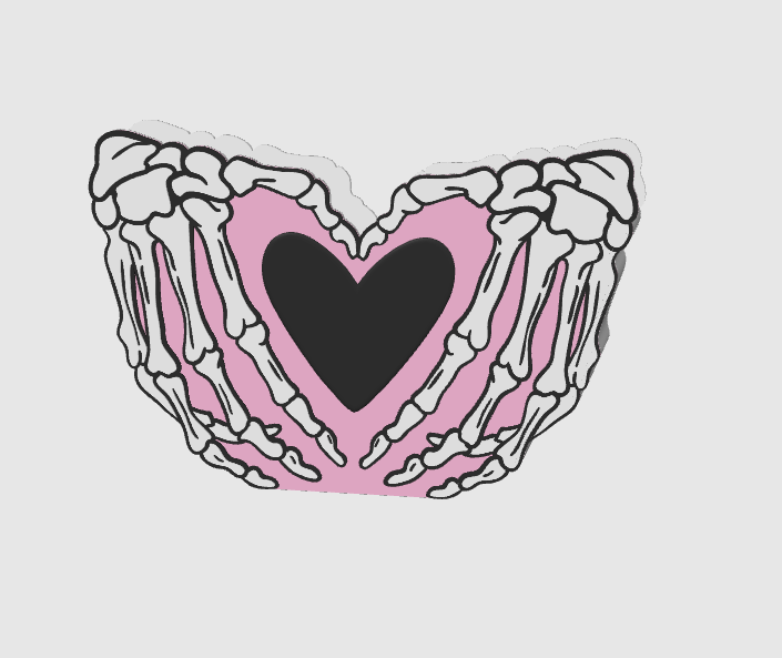 3D Skelly Heart Hand Pen Holder |Makeup Brush Holder|Cute 3D Printed Desk Organizer