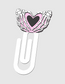 Skelly Heart Hand Jumbo Paperclip Bookmark | Cute Checkered Planner Clip