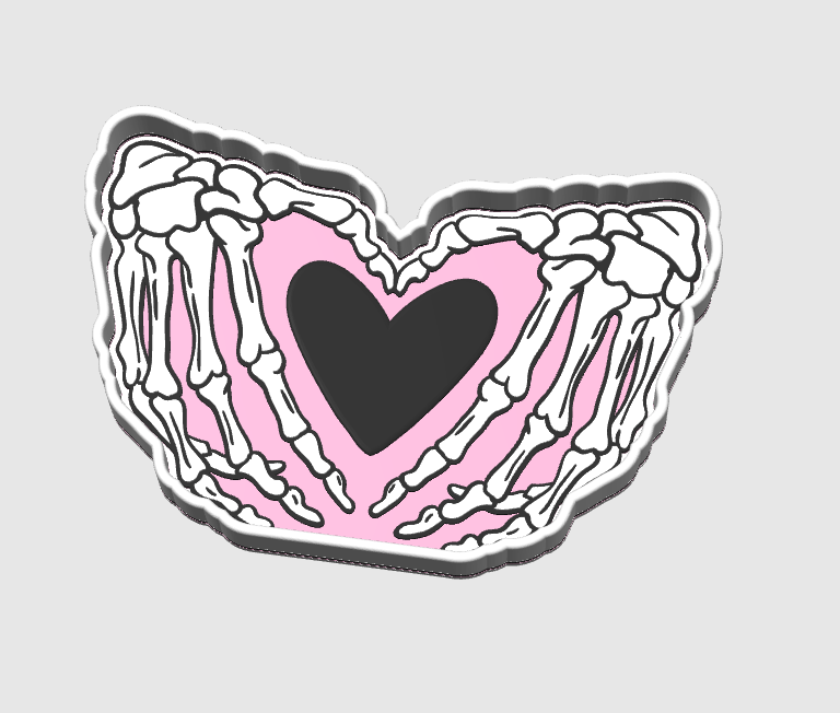 Skelly Hand Heart Trinket Tray | Cute 3D Printed Catch-All Dish
