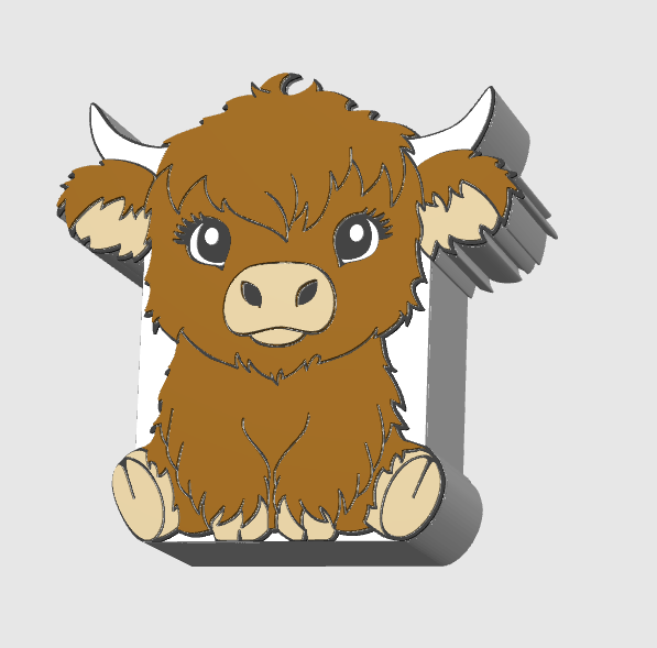 HIGHLAND COW Pen Holder |Makeup Brush Holder|Cute 3D Printed Desk Organizer