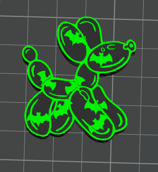 3D Reverse Neon  Halloween Balloon Pups Straw Topper Standard or Stanley Size