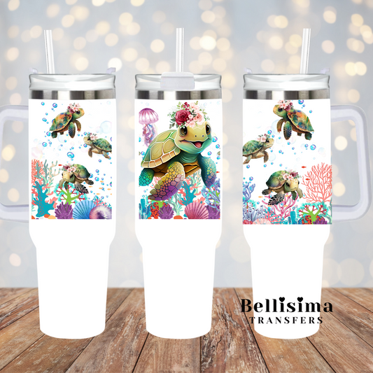 40oz Sea Turtle UV DTF Cup Wrap