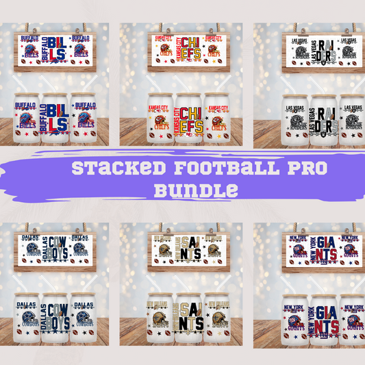 2025 STACKED FOOTBALL PRO BUNDLE UV DTF CUP WRAP-Shop Exclusive