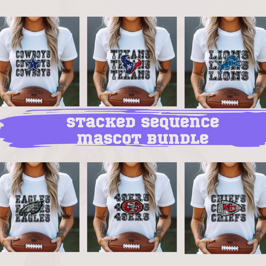 STACKED FOOTBALL Mascot Bundle  DTF