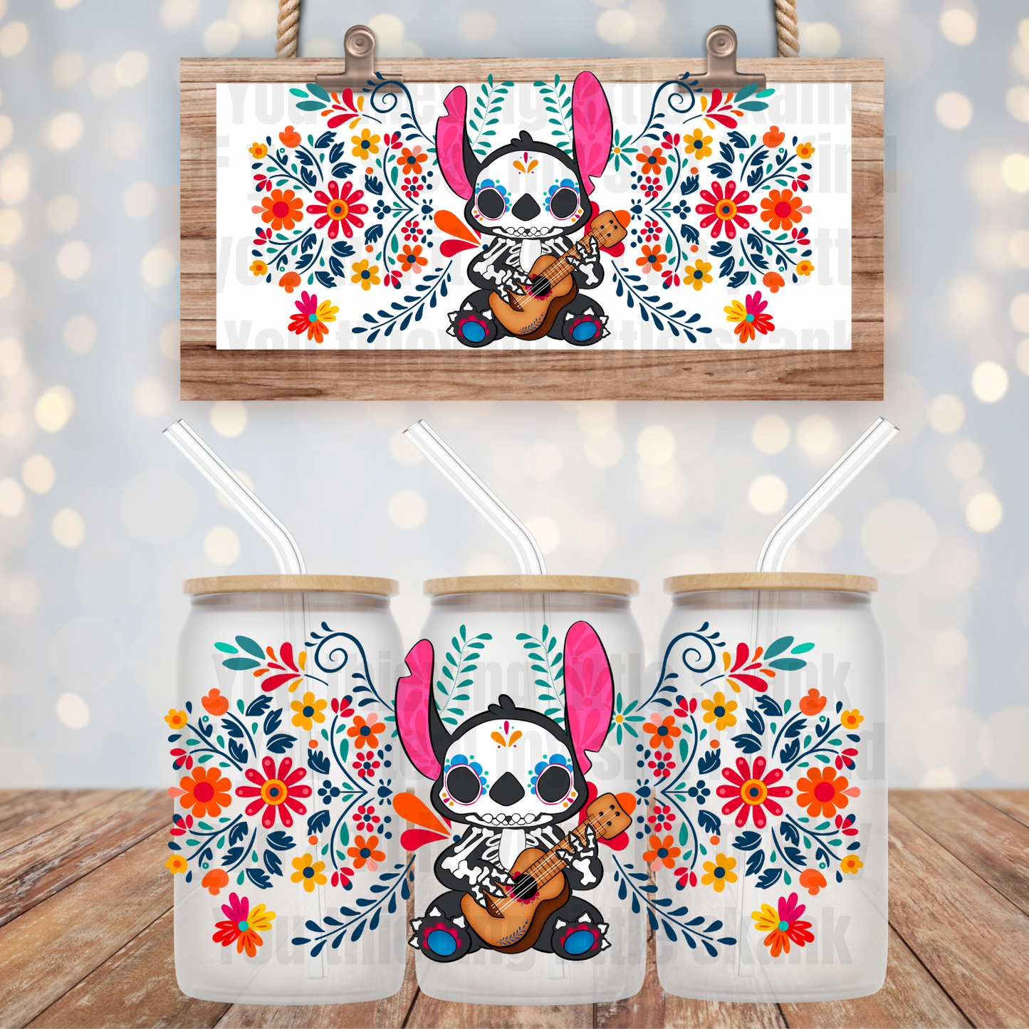 Sugar Skull Monster UV DTF Cup Wrap