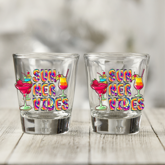 Summer Cocktail Vibes UV DTF Shot Glass Decal