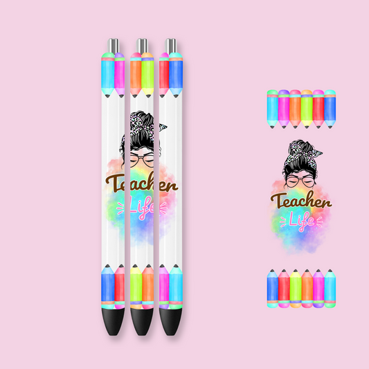 Teacher Life UV DTF Pen Wrap