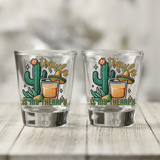 Tequila Therapy Shot Glass   Decal