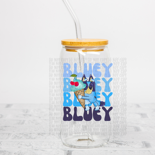 Blue Ice Cream  UV DTF  Decal