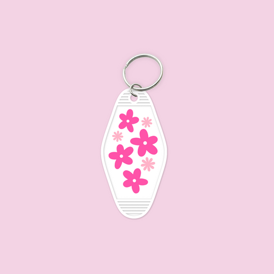 Retro Daisy UV DTF Motel Keychain
