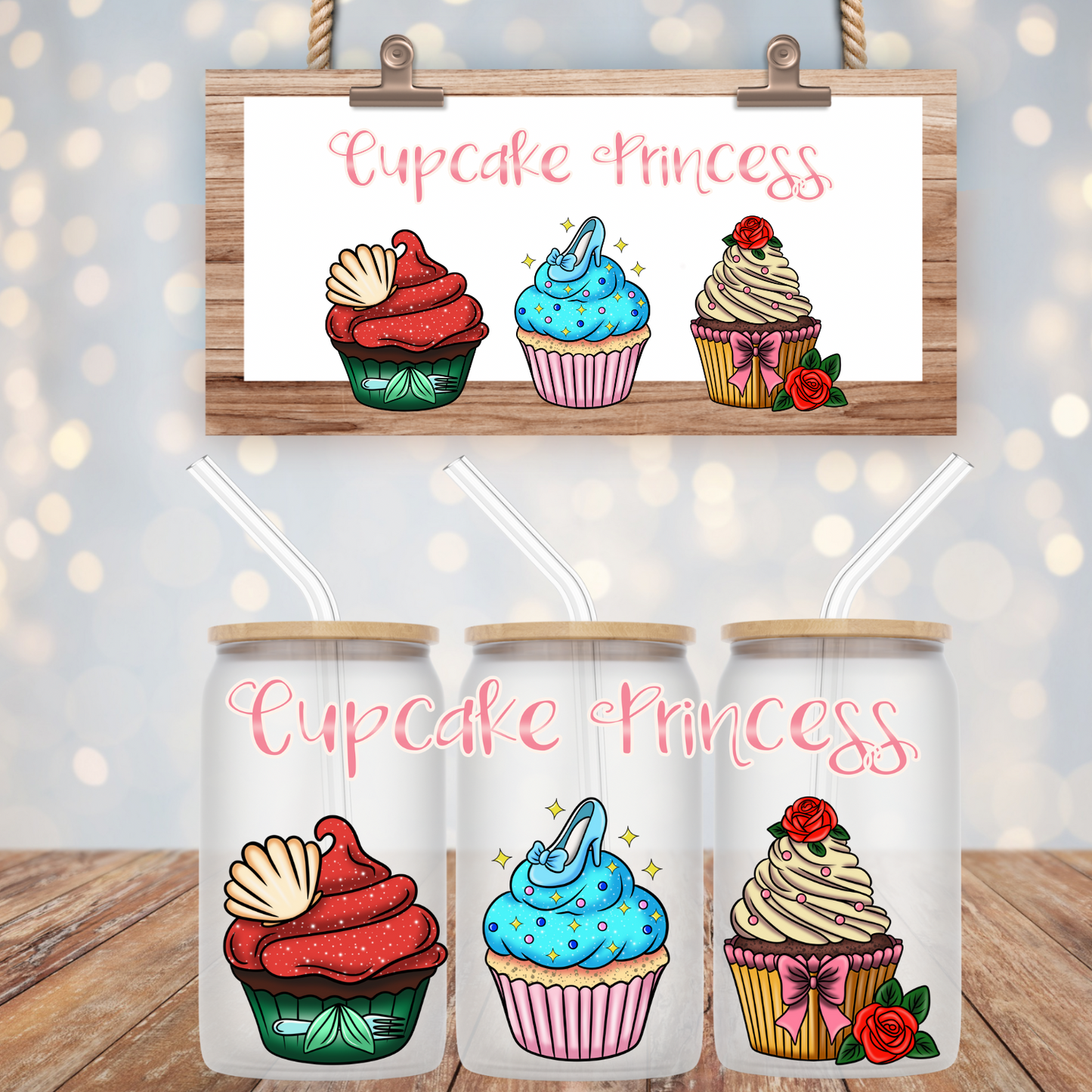 Cupcake Princess UV DTF Cup Wrap