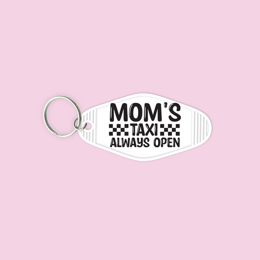 Mom's Taxi UV DTF Motel Keychain