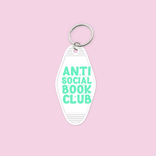 Anti Social Book Club UV DTF Motel Keychain