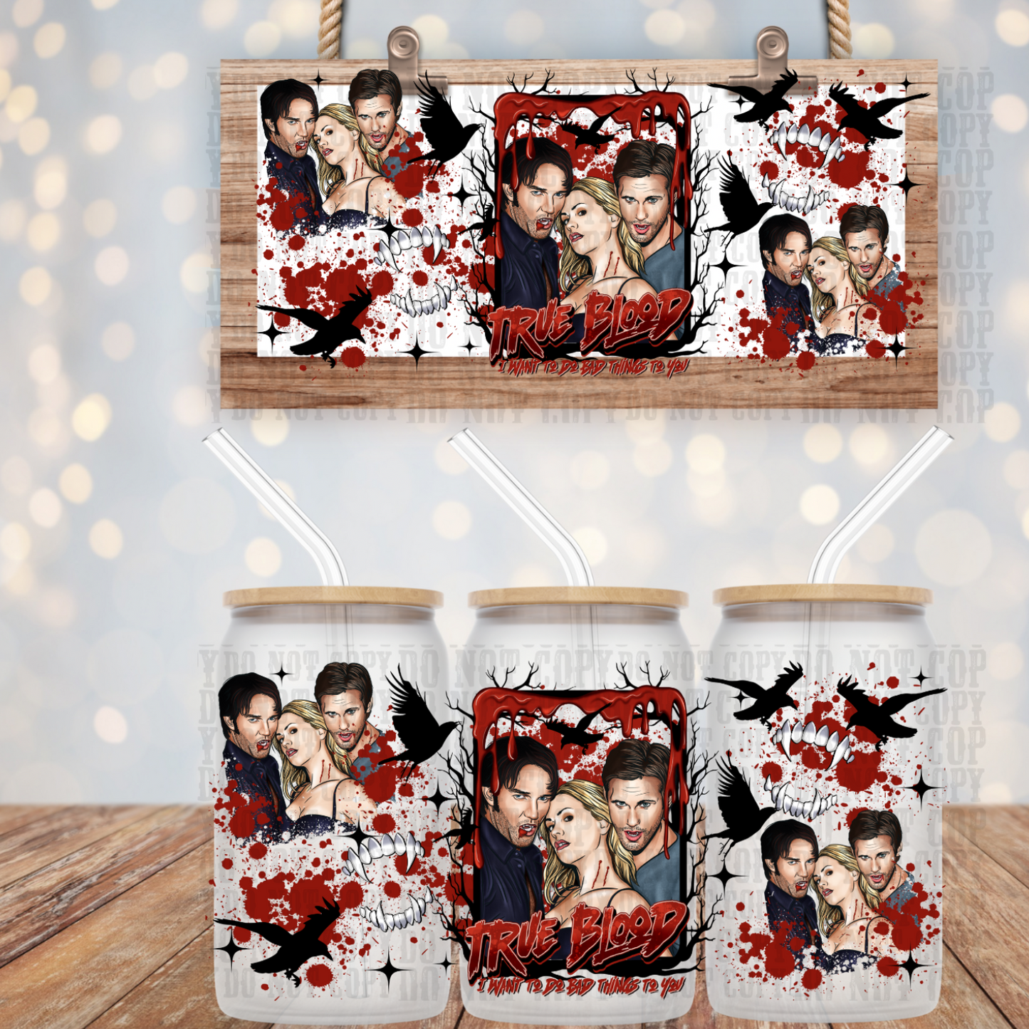 True Blood UV DTF Cup Wrap