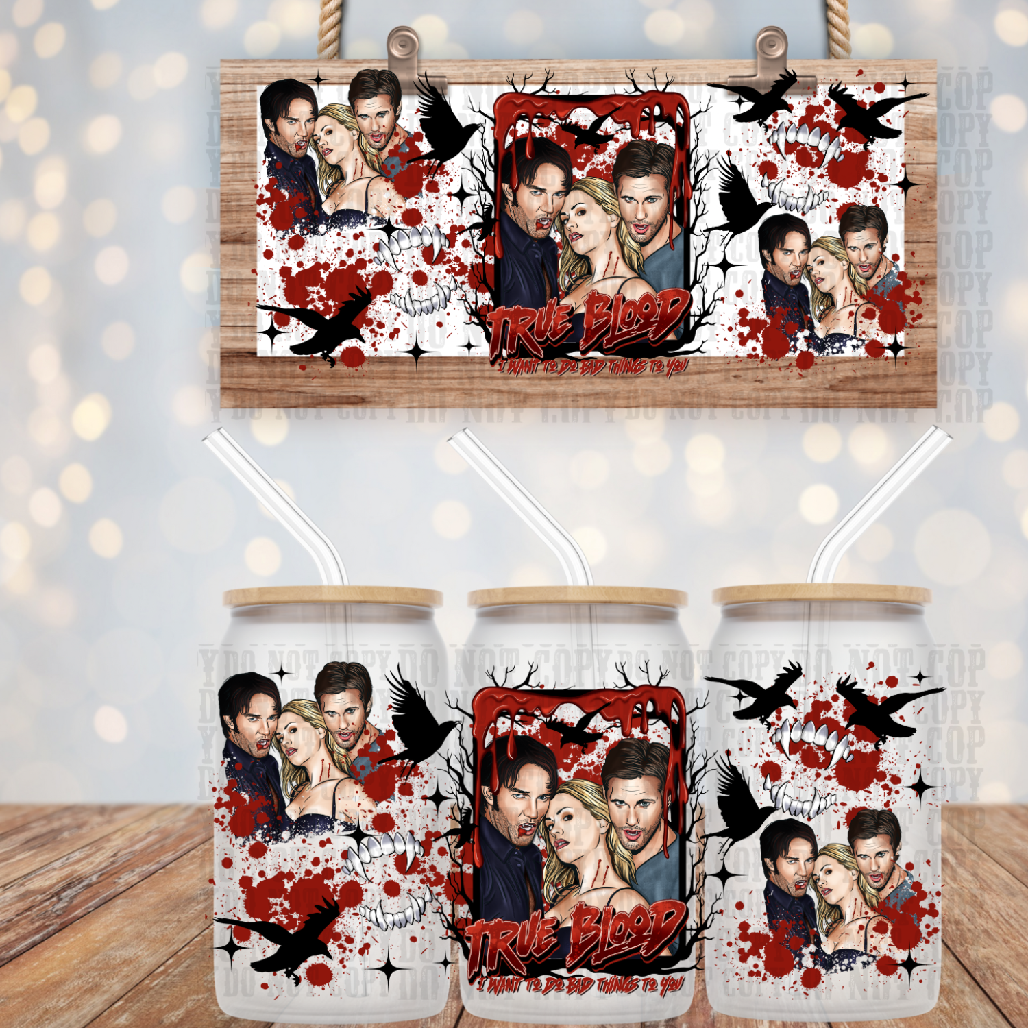 True Blood UV DTF Cup Wrap