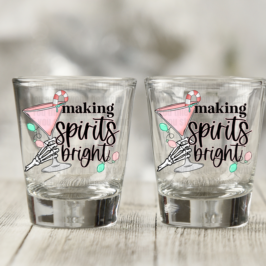 Making Spirits Bright Shot Glass Decal