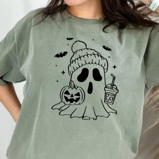 Ghost Pumpkin Screen Print