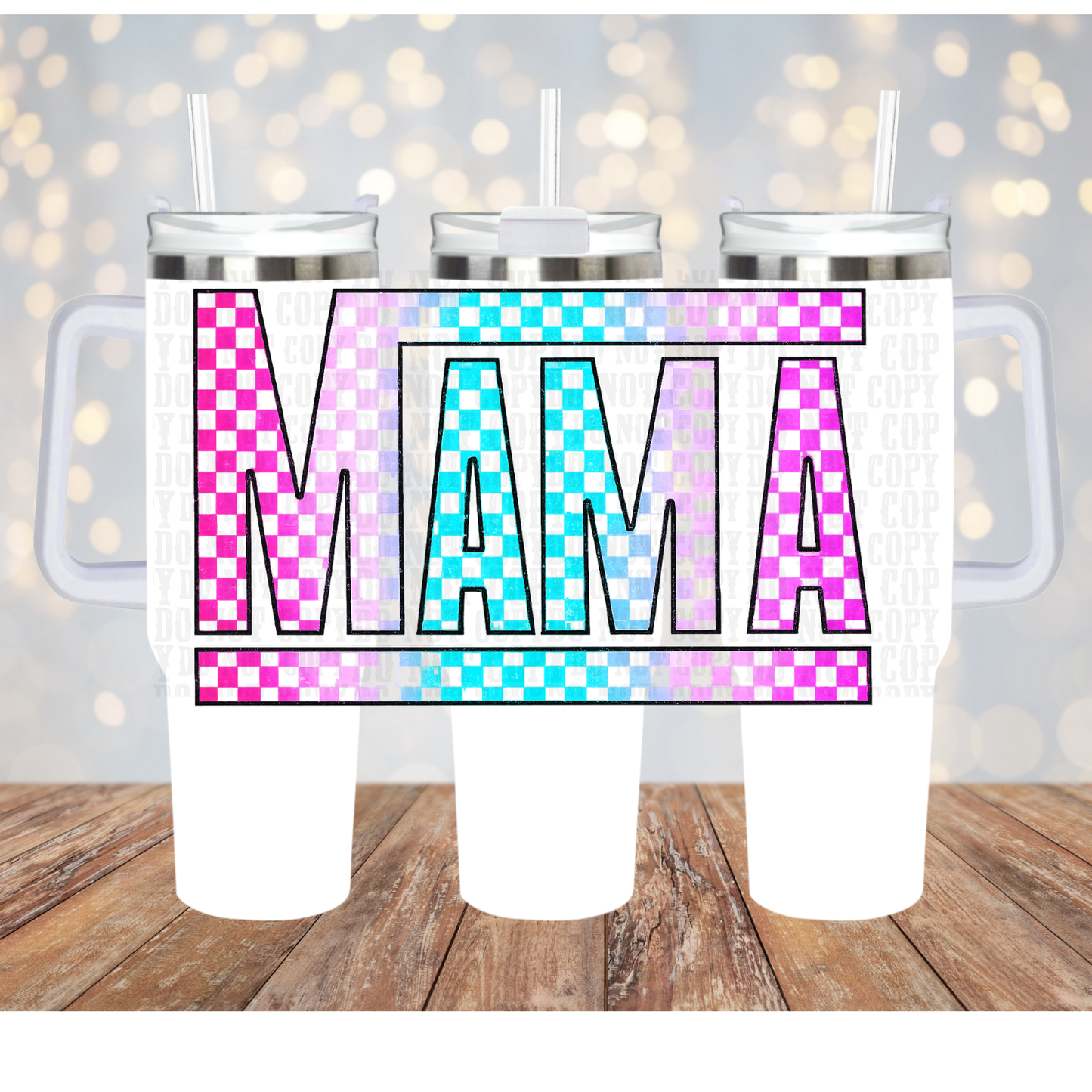 40OZ VANS CHECKERED MAMA UV DTF CUP WRAP
