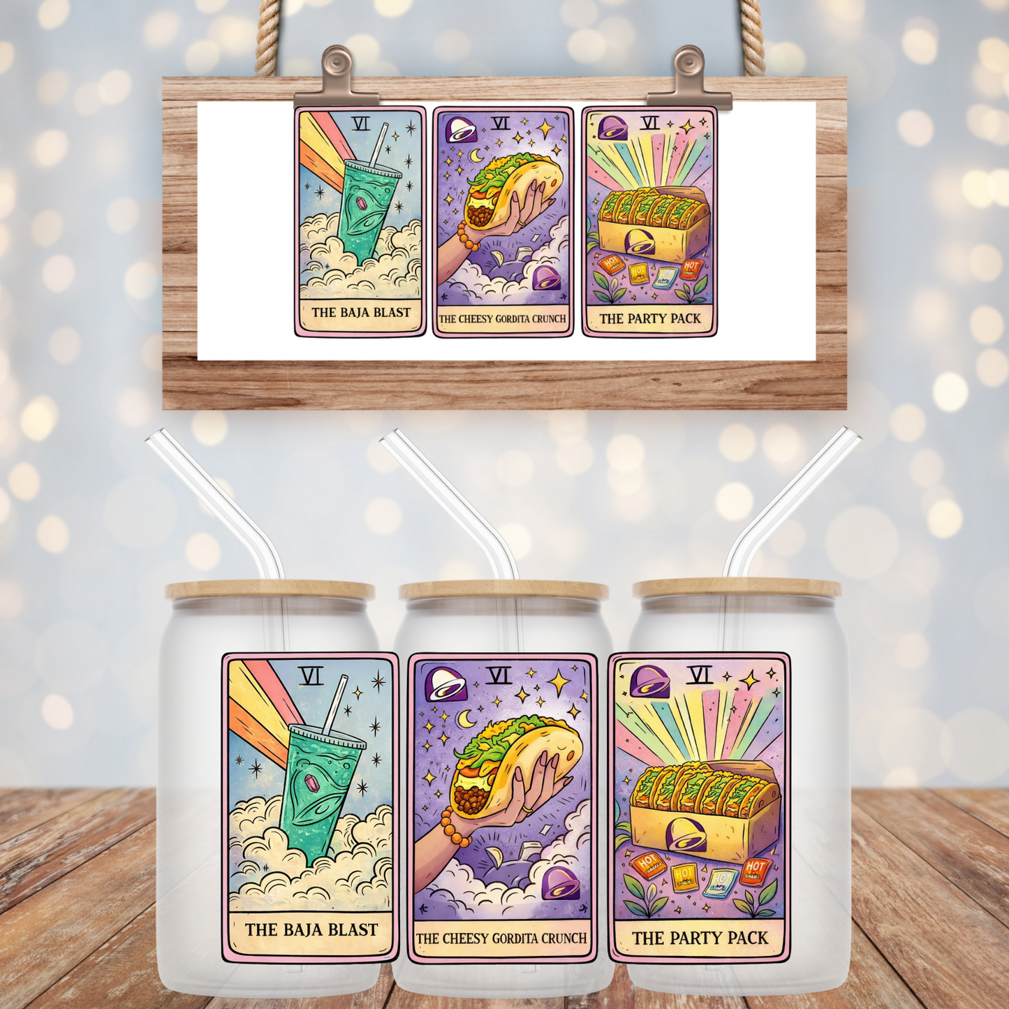 TACO TAROT UV DTF CUP WRAP