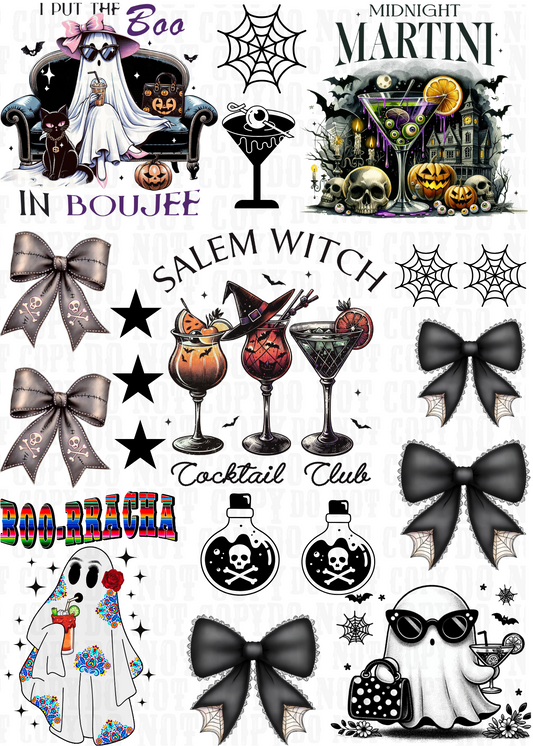 BOOZIE HALLOWEEN COCKTAILS UV DTF ELEMENT SHEET -SHOP EXCLUSIVE