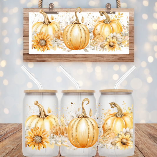 Sunflower Pumpkin Patch UV DTF Wrap