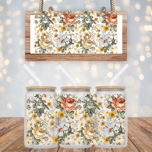 Wild Flowers UV DTF Cup Wrap