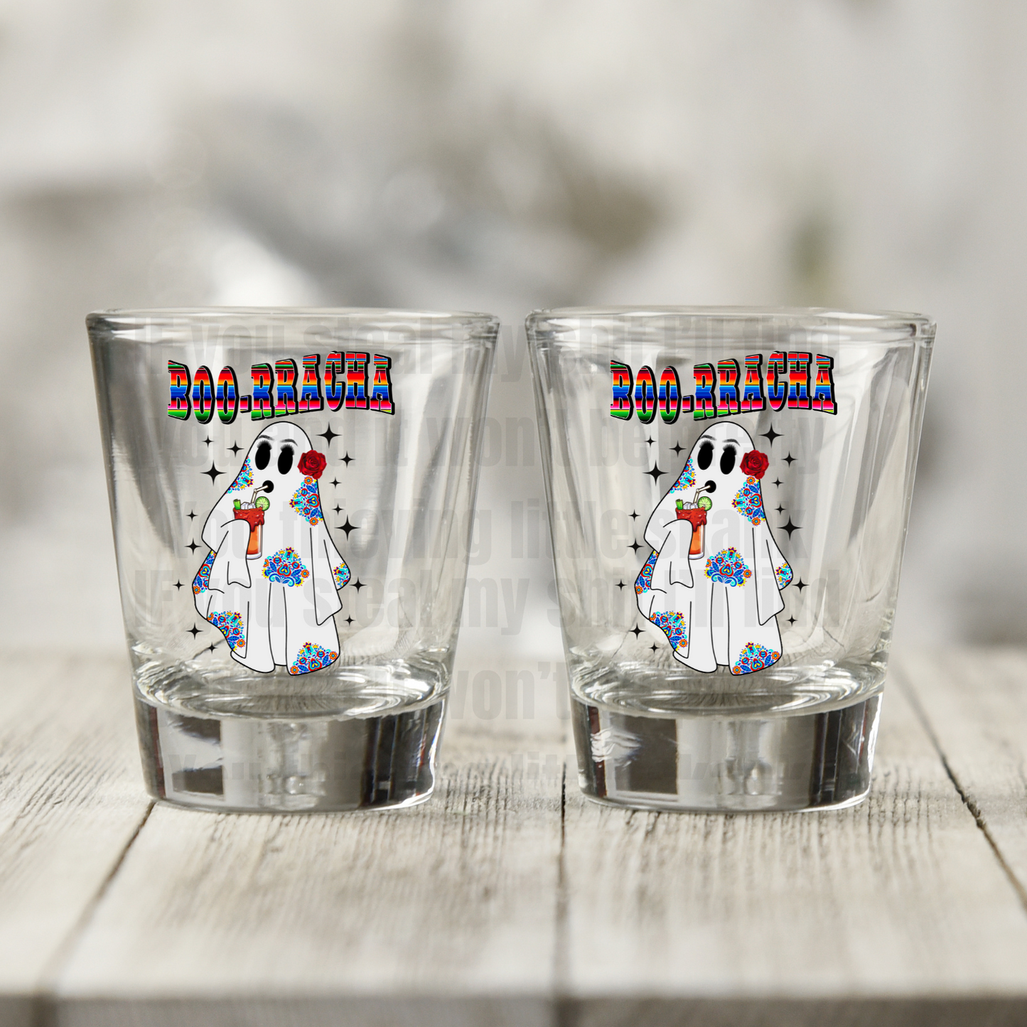 Boo-Raccha Shot Glass Decal