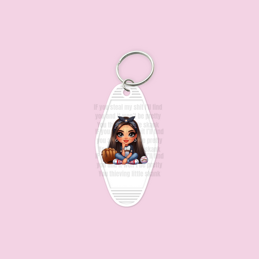 Houston Baseball Girl Key Chain Decal