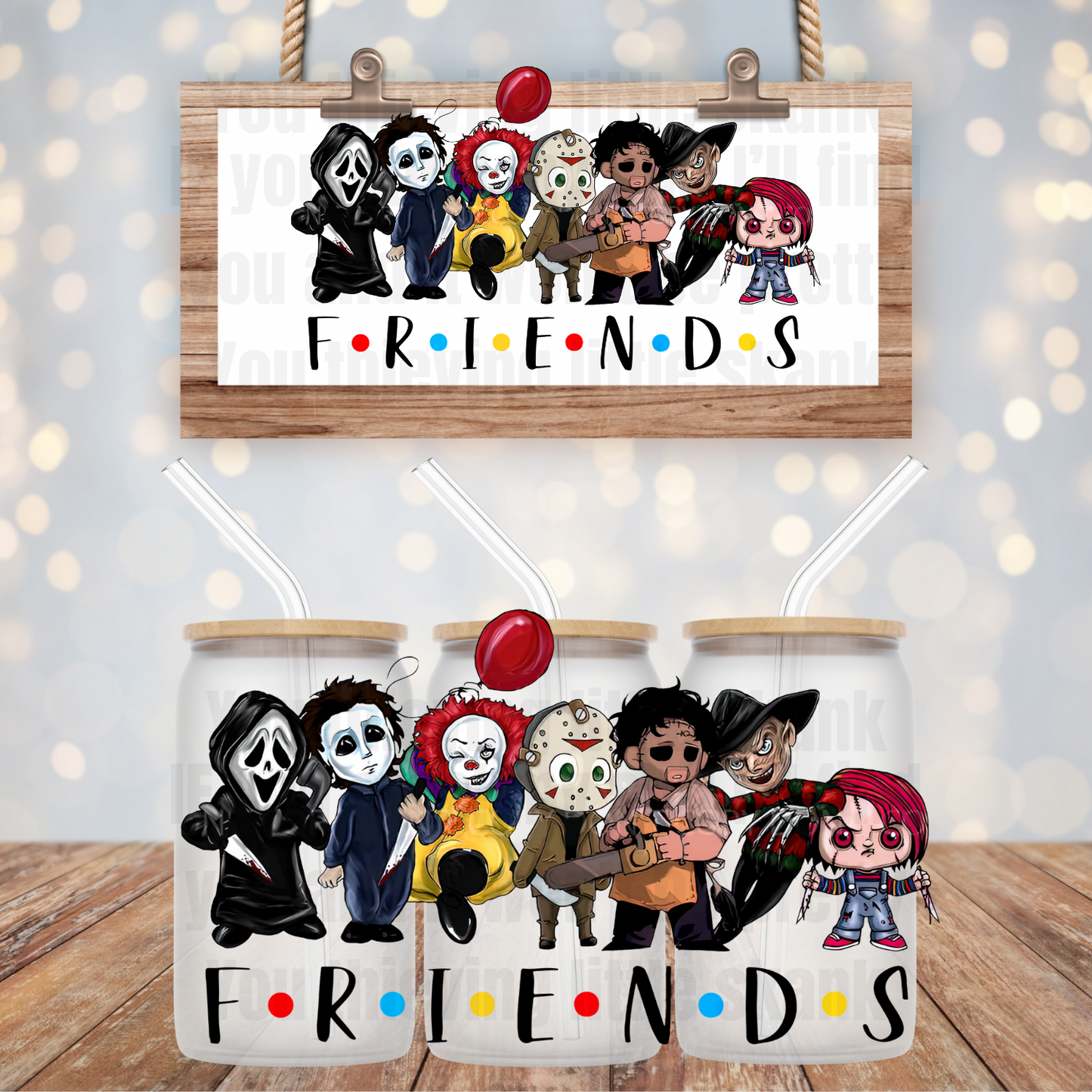 Horror Friends  UV DTF Cup Wrap