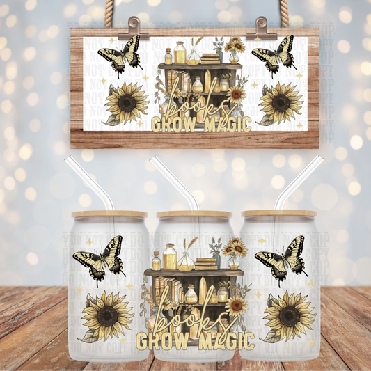 Books Grow Magic UV DTF Cup Wrap