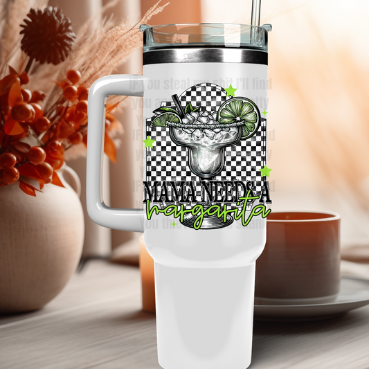 40oz Mama Needs Margarita UV DTF Decal