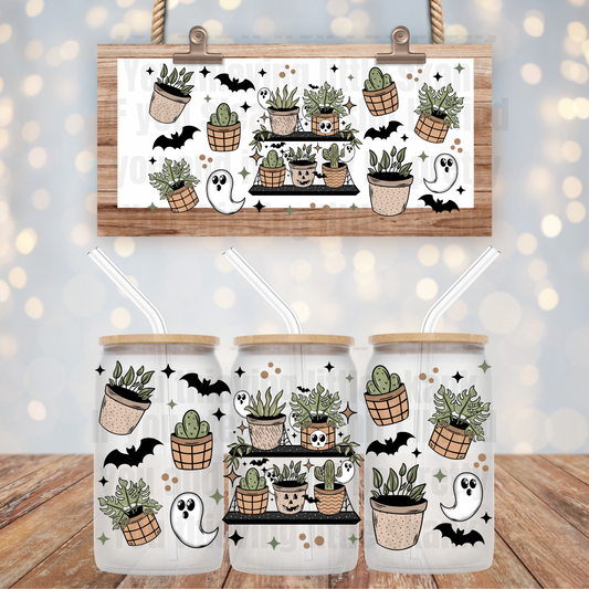 Spooky Plant Shelf UV DTF Cup Wrap