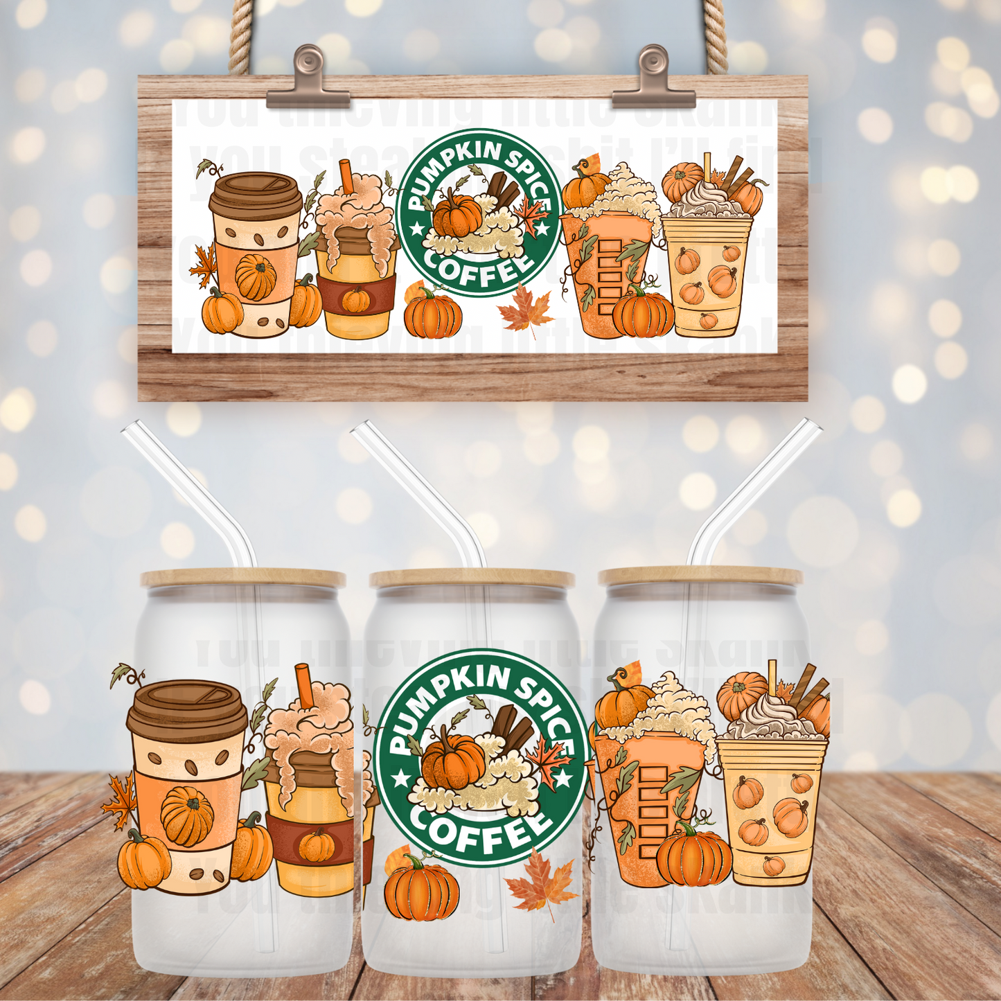 Fall Latte UV DTF Cup Wrap