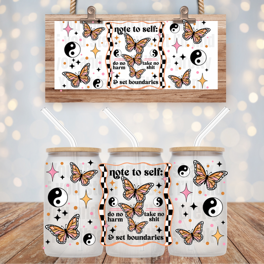 Note To Self UV DTF Cup Wrap