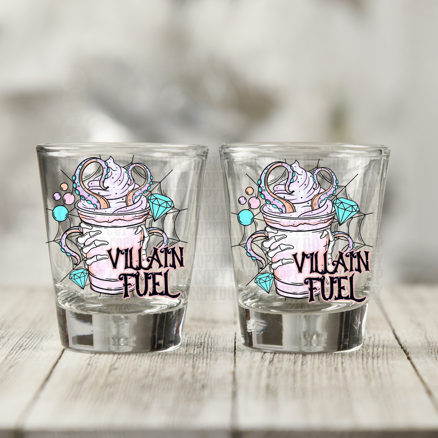 Villain Fuel  UV DTF Shot Glass Decal