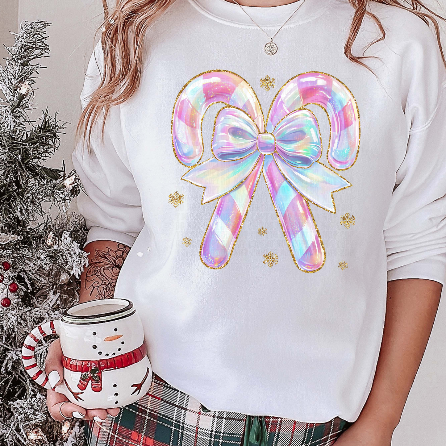 Holographic Candy Canes  Sweatshirt, Sweatshirt,  T-Shirt