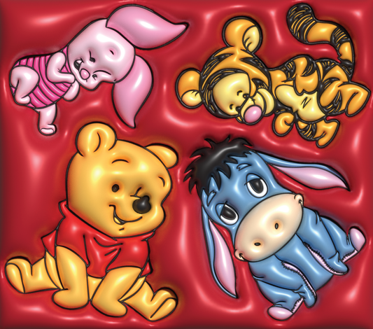 3D Winnie the Pooh  Puff  Sublimation Print