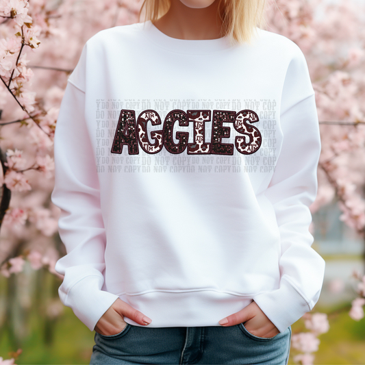 Aggies Faux Glitter Transfer