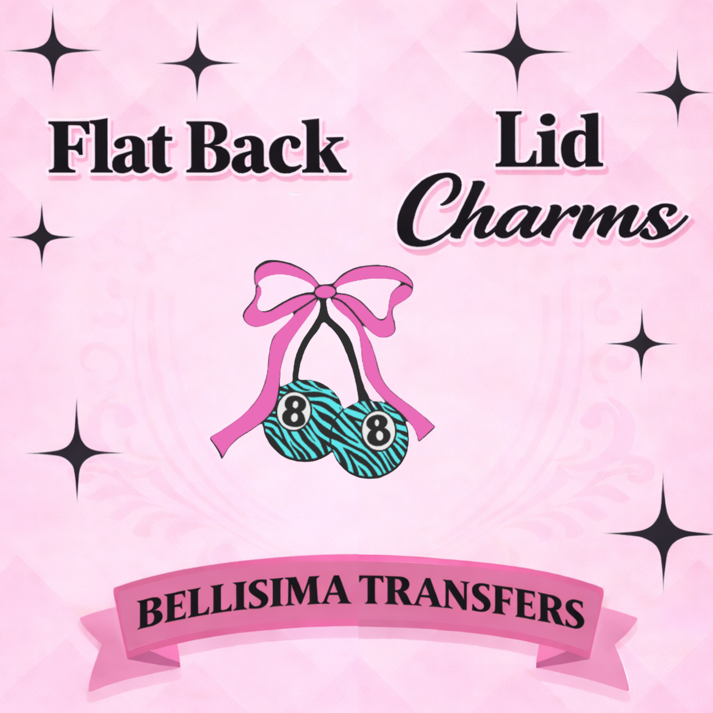 ZEBRA CHERRY Flat Back Lid Charms