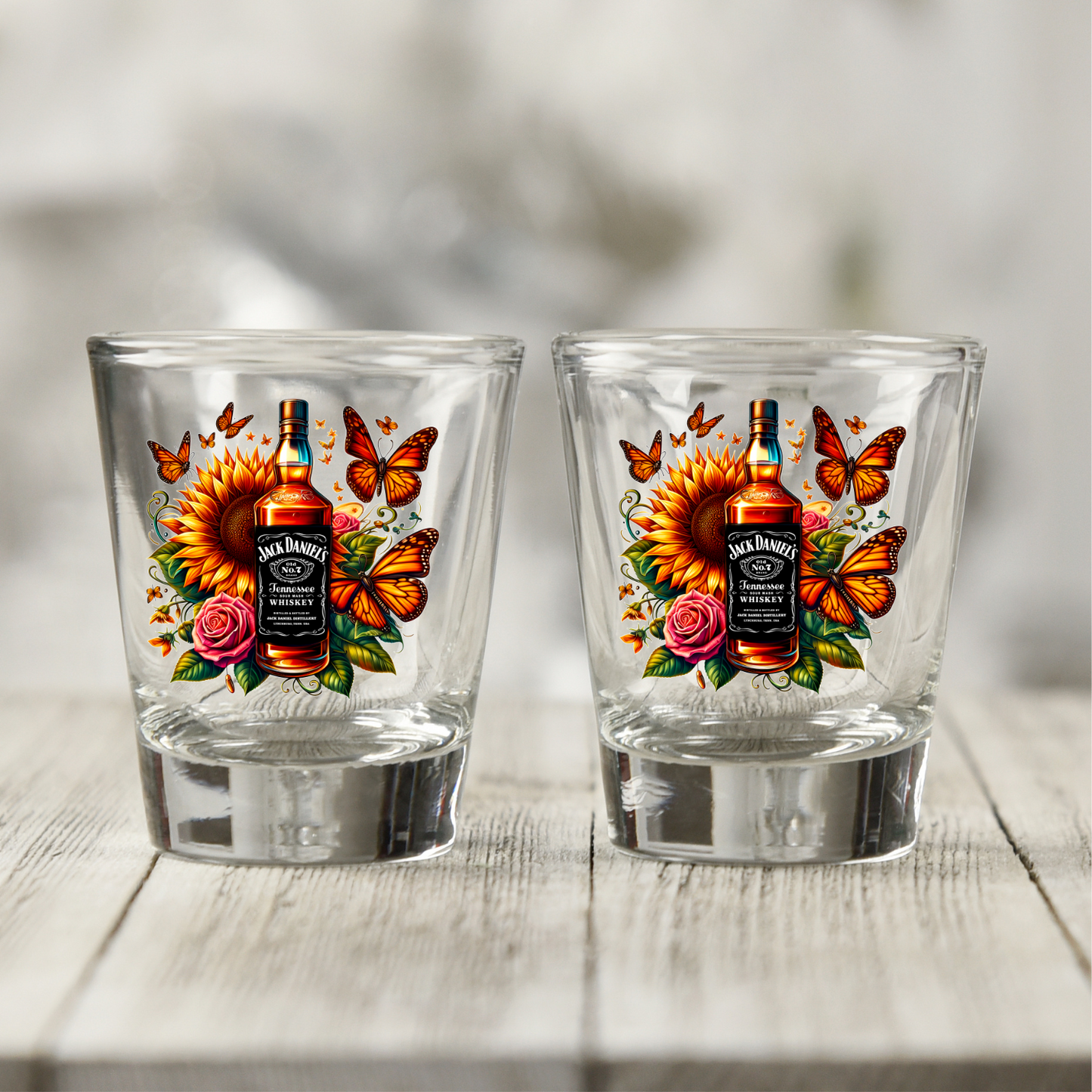 Floral Jack Shot Glass Decal