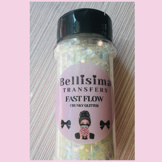 FAST FLOW-  White Color Shift Chunky Mix Glitter