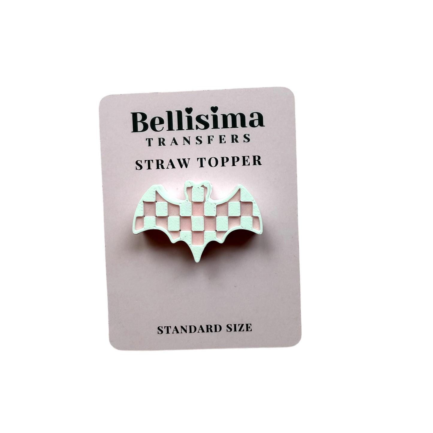 3D CHECKERED BAT STRAW TOPPER -  STANDARD AND STANLEY