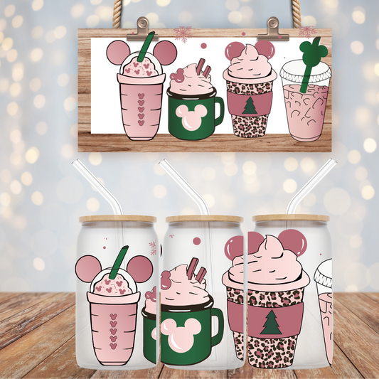 Pink Mouse Ears  UV DTF Cup Wrap
