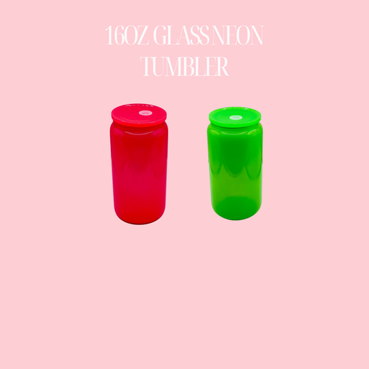 16OZ NEON GLASS TUMBLERS